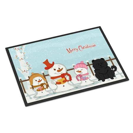 Carolines Treasures Merry Christmas Carolers Chow Chow Black Indoor or Outdoor Mat, 24 x 0.25 x 36 in. BB2474JMAT